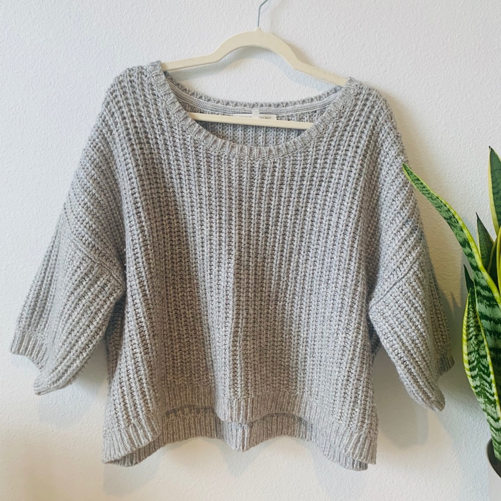 Grey Chunky 3/4 Sweater